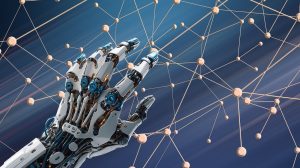 ai generated, robot, hand, network, nodes, connections, technology, artificial intelligence, cybernetics, future, innovation, digital, machine, learning, automation, interface, data, science, engineering, system, grid