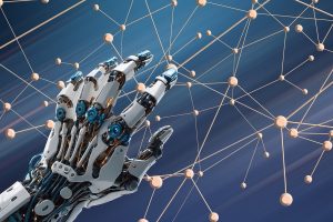ai generated, robot, hand, network, nodes, connections, technology, artificial intelligence, cybernetics, future, innovation, digital, machine, learning, automation, interface, data, science, engineering, system, grid